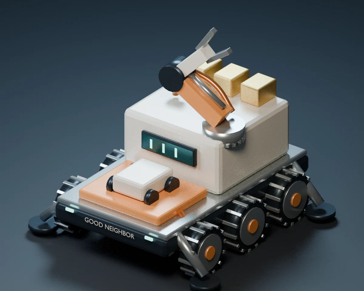 Good Neighbor original Blender model, CPU studio portrait