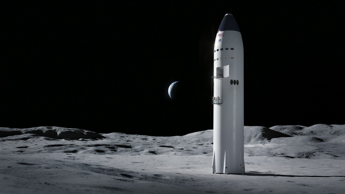 Early lunar Starship concept, credited to SpaceX and published by NASA in 2020.